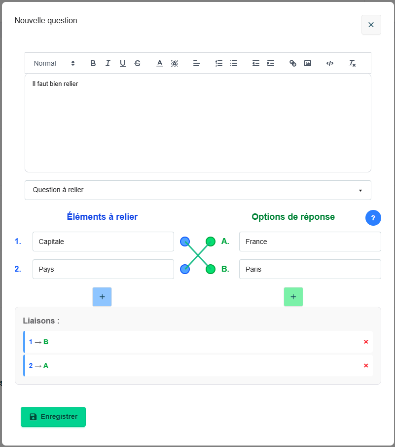 Question à relier Certyx